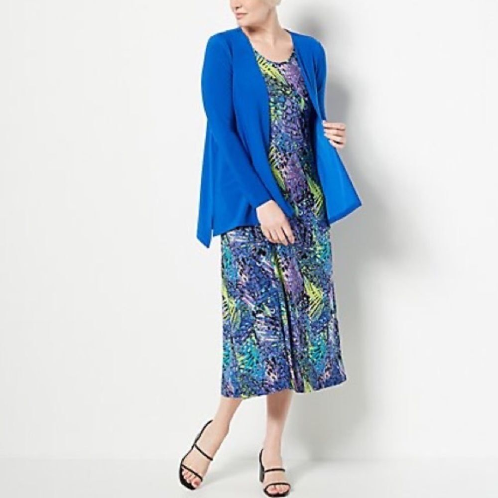 Attitudes by Renee Tall Como Jersey Midi Dress & Cardigan Set